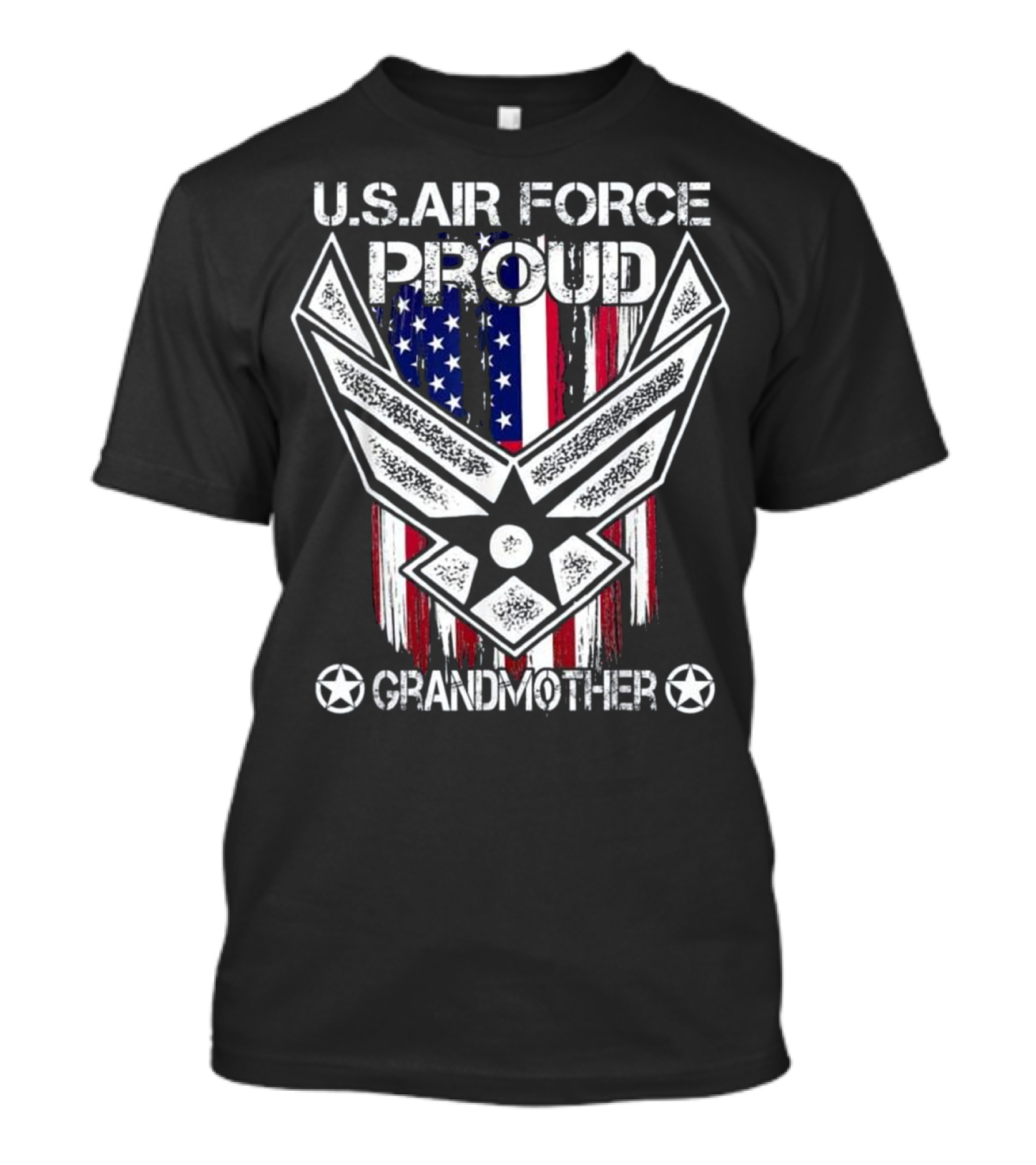 U.S. Air Force Proud Grandmother Veteran With American Flag T-Shirt