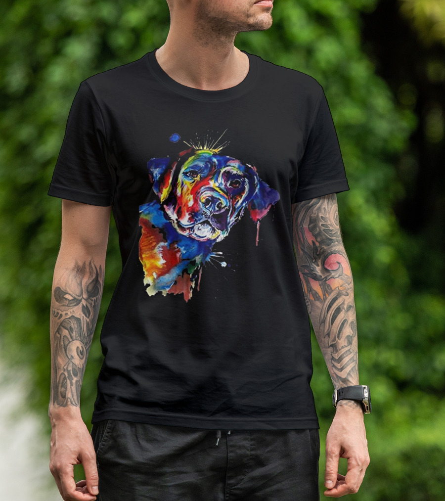 Labrador Colorful Artistic Portrait Labrador Funny T-Shirt