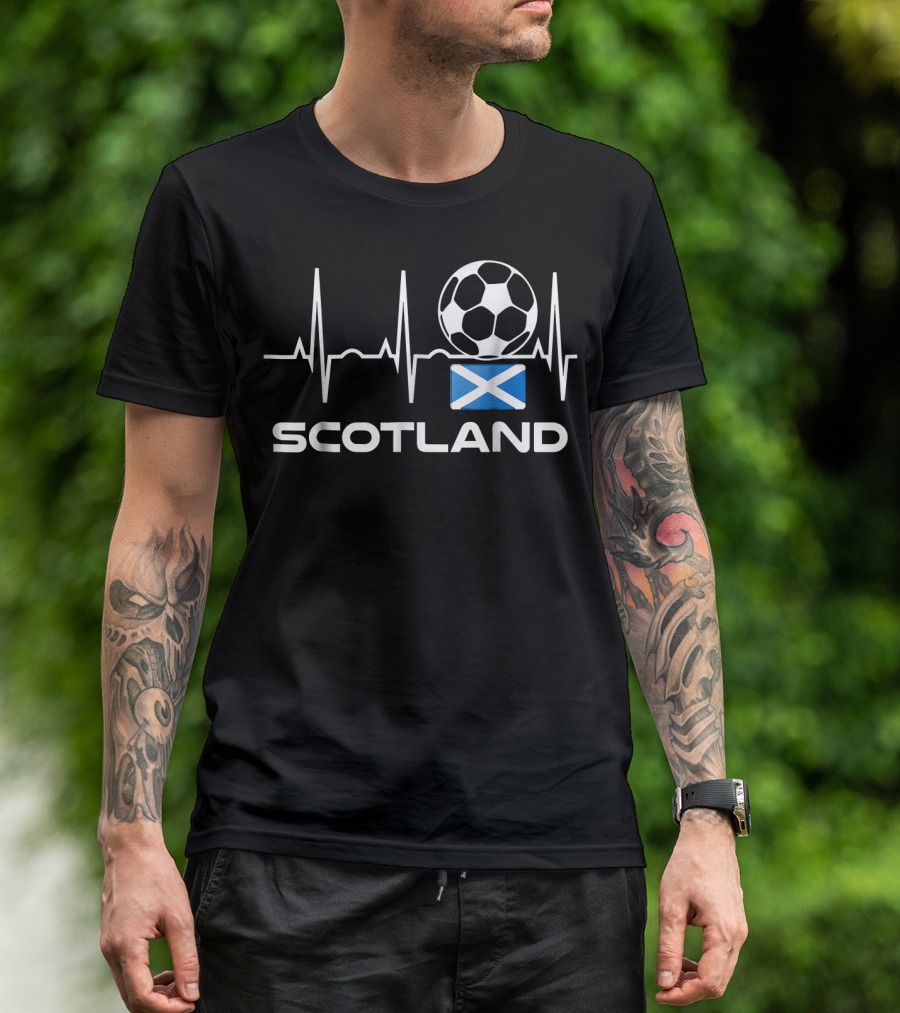Scotland Soccer Pulse With Flag And Ball T-Shirt