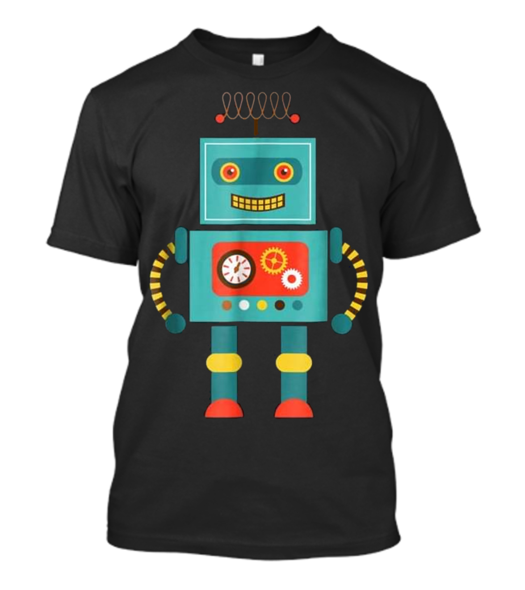 Cute Vintage And Retro Robot Science Geared Up T-Shirt