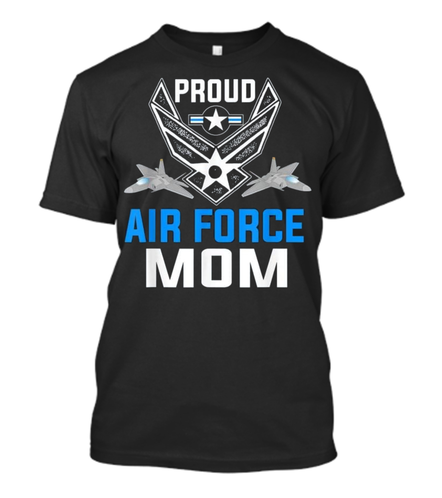 Proud Air Force Mom Veteran Pride USAF Jets Badge T-Shirt