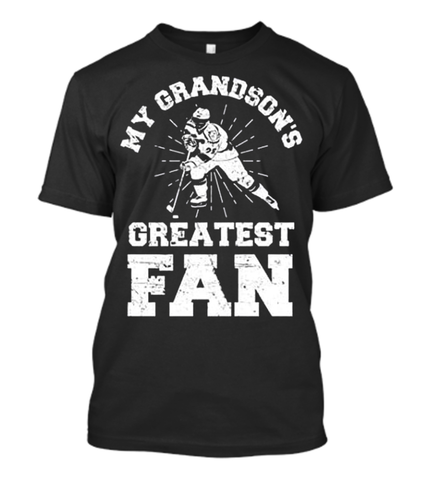 My Grandson's Greatest Fan Hockey Grandma Or Grandad T-Shirt