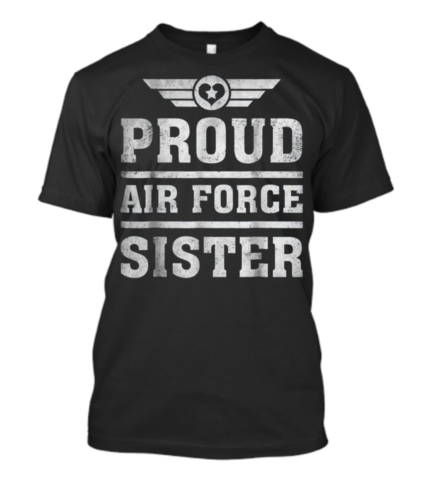 Proud Air Force Sister Star Wings Emblem T-Shirt