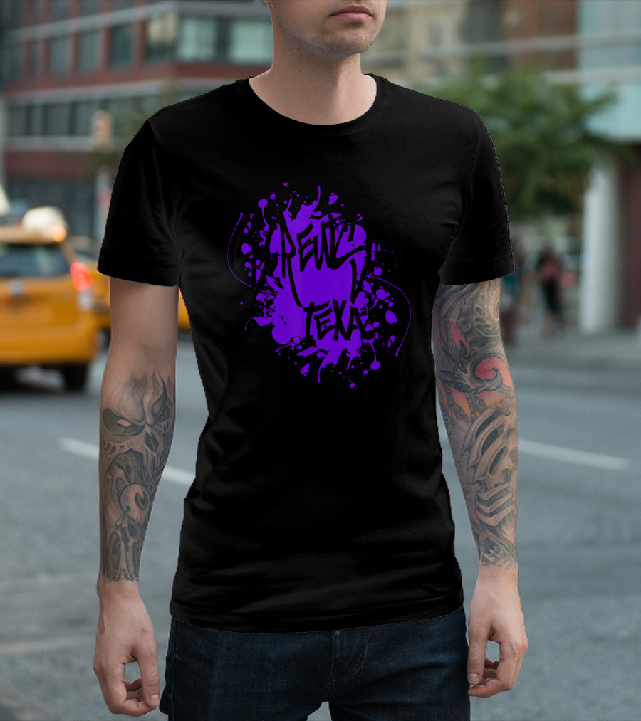 Screwston Texas Houston Purple Drip Text T-Shirt