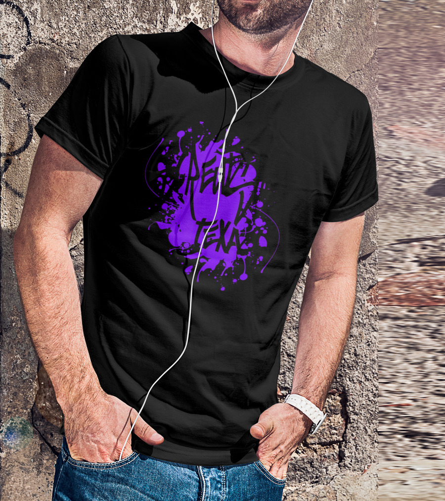 Screwston Texas Houston Purple Drip Text T-Shirt