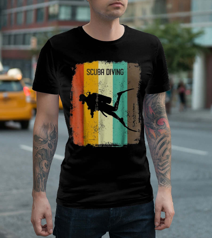 Scuba Diving 70s Vintage Retro Ocean Diver T-Shirt