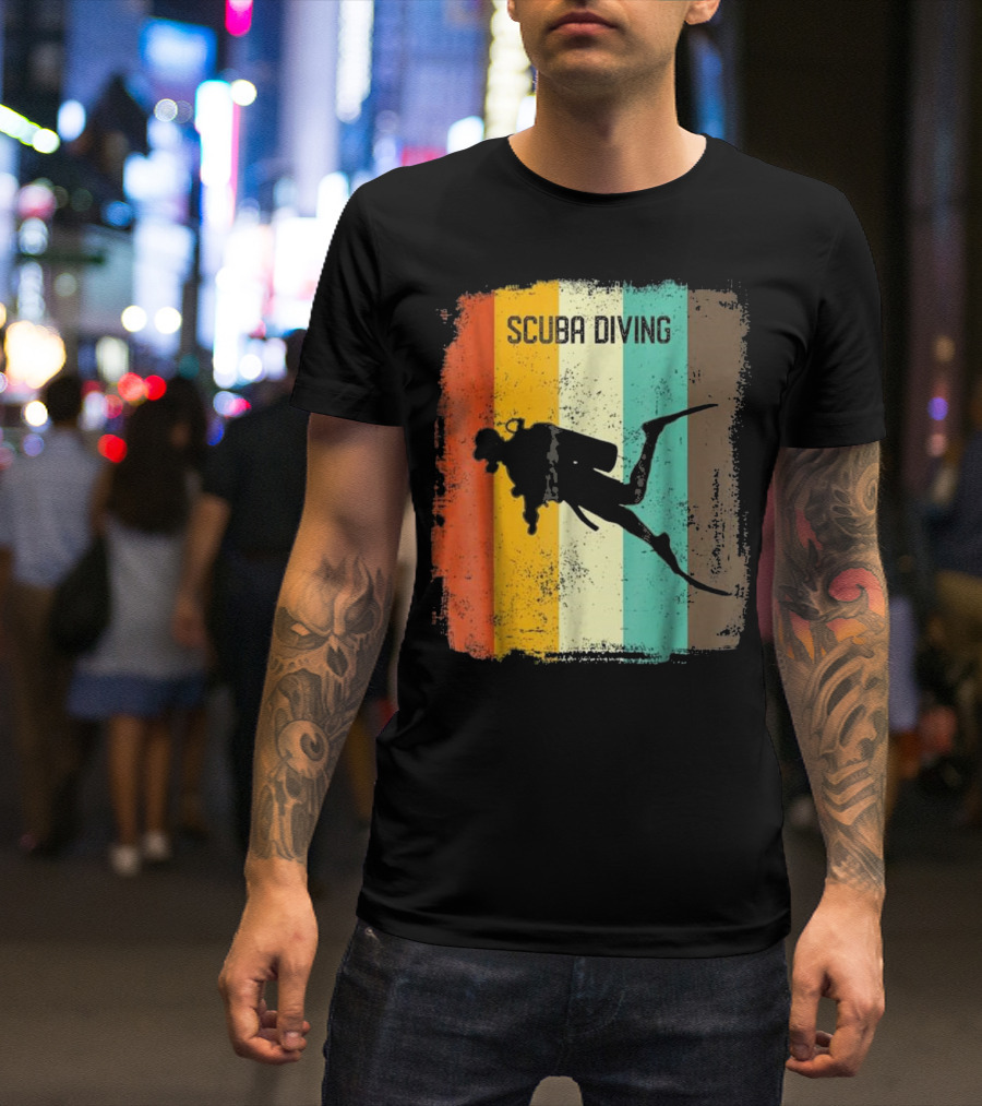 Scuba Diving 70s Vintage Retro Ocean Diver T-Shirt