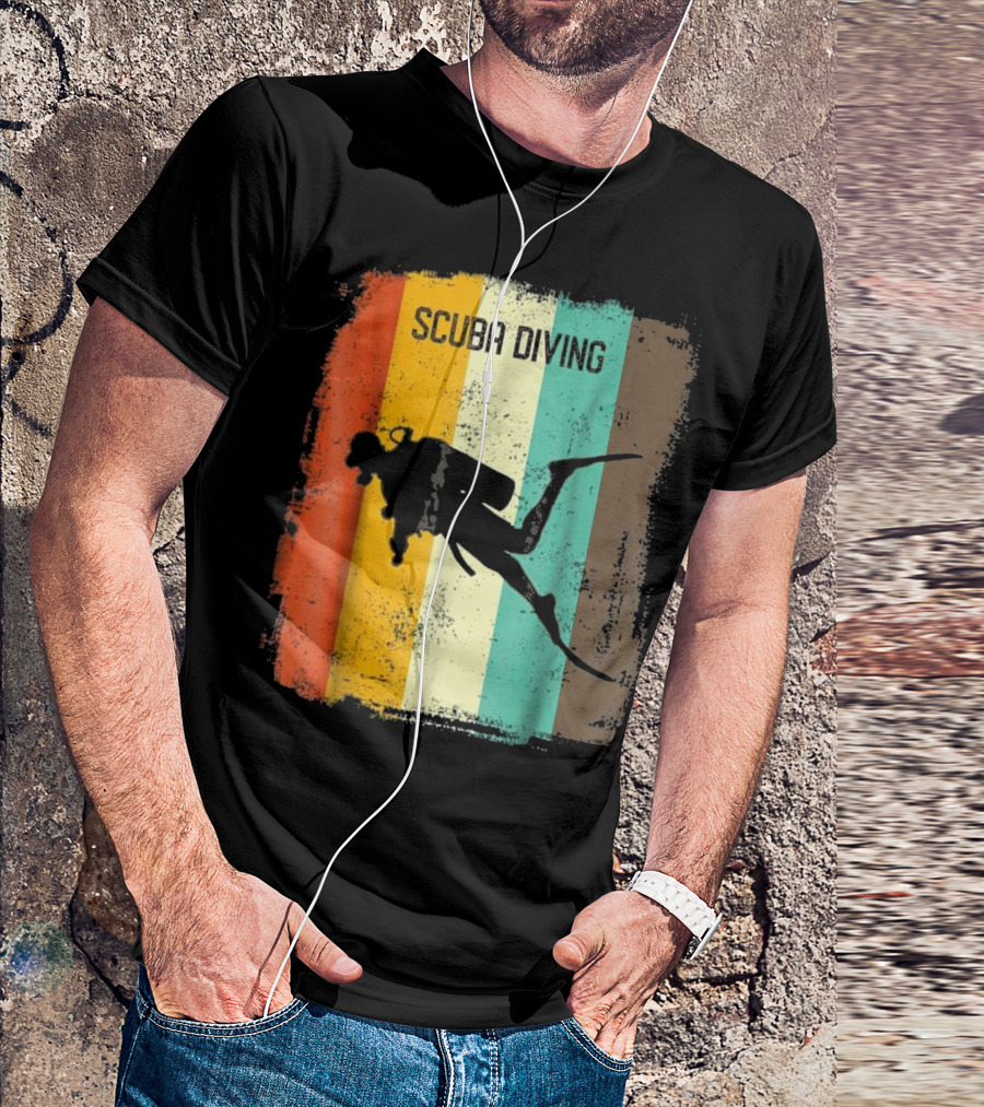 Scuba Diving 70s Vintage Retro Ocean Diver T-Shirt