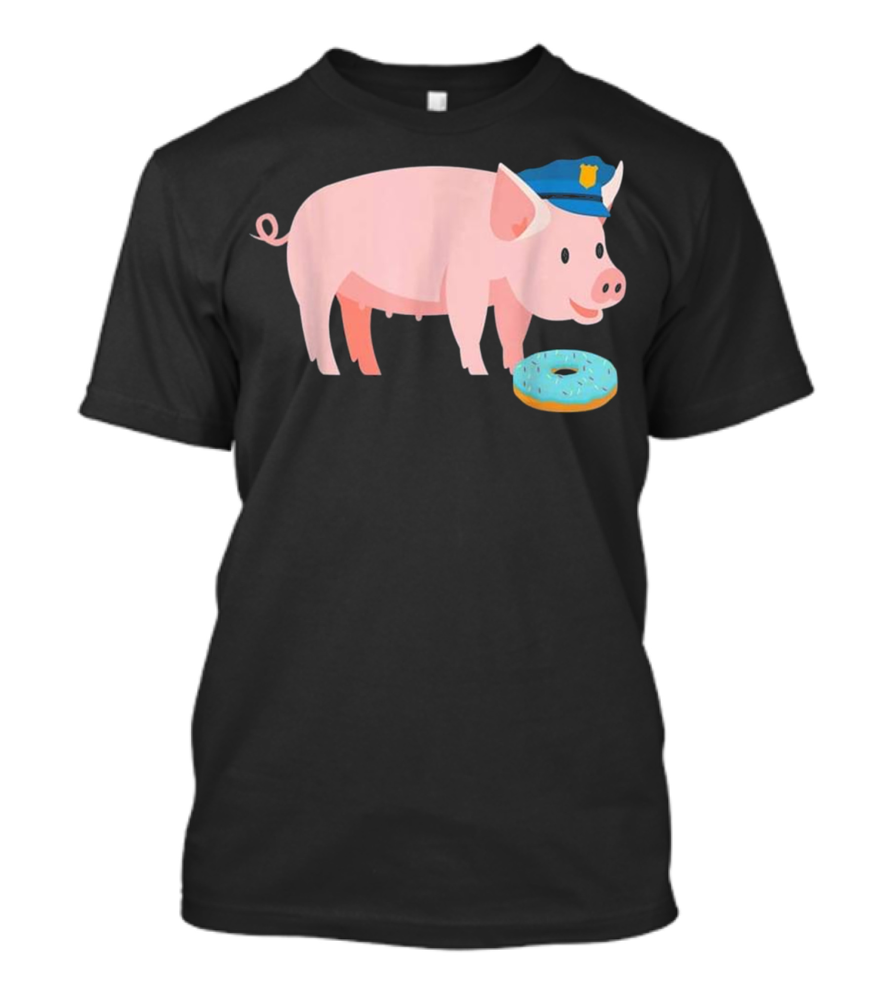 Funny Police Officer Pig Cop And Doughnut Humor T-Shirt
