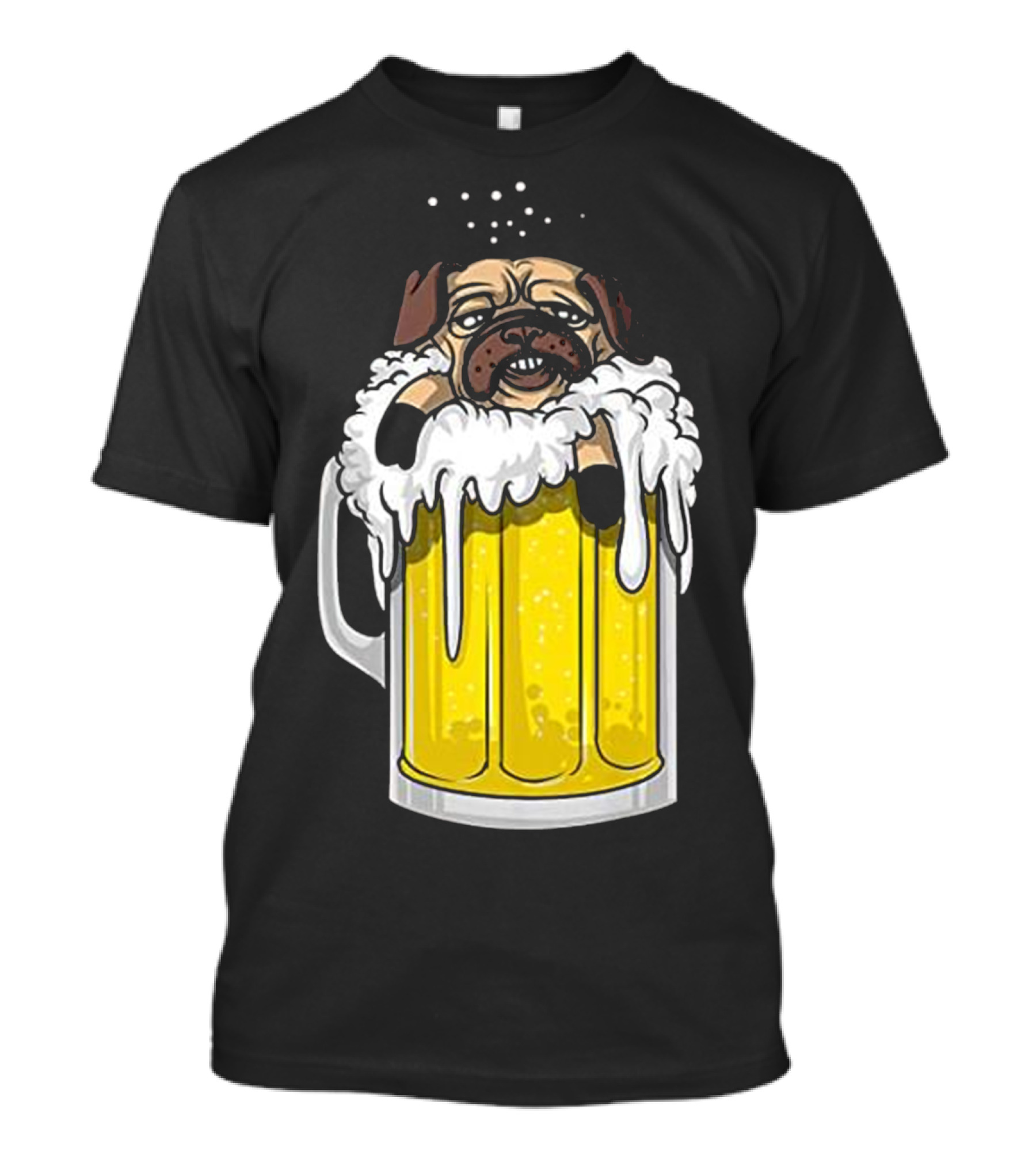 Funny Pug Dog In Beer Mug For Beer Drinking Pet Lovers T-Shirt