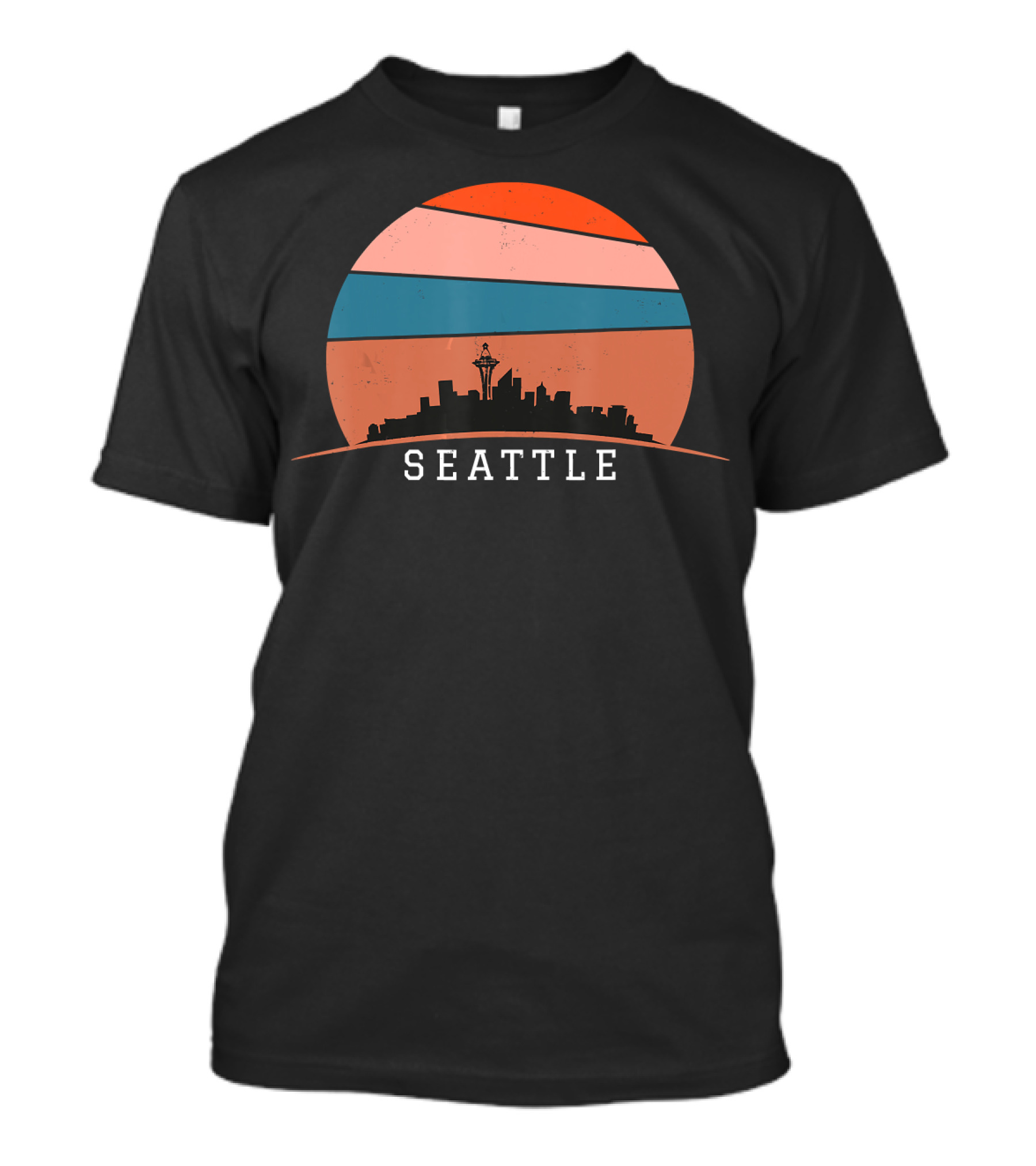 Seattle Retro City Skyline Vintage Souvenir T-Shirt