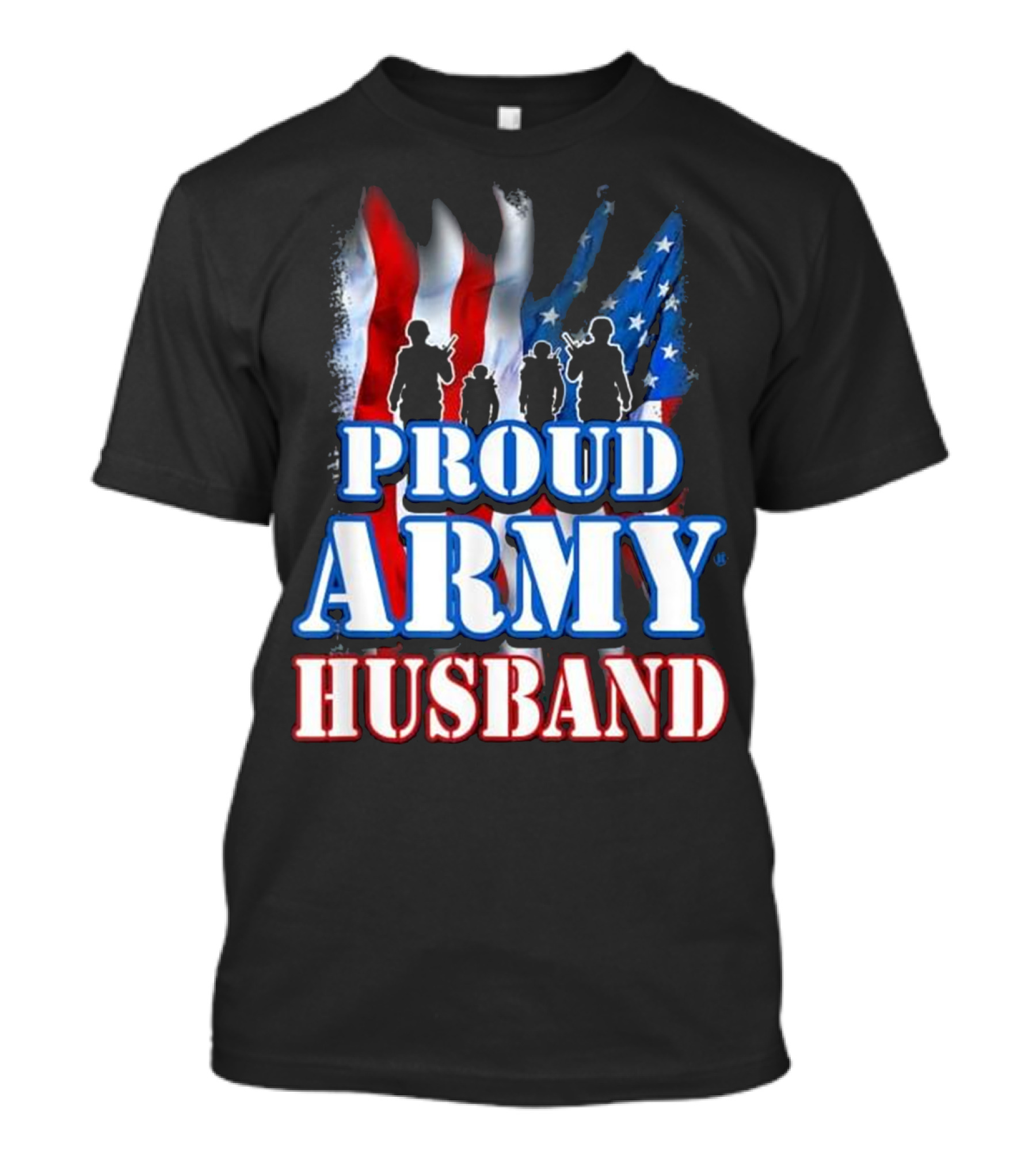 Proud Army Husband American Flag T-Shirt