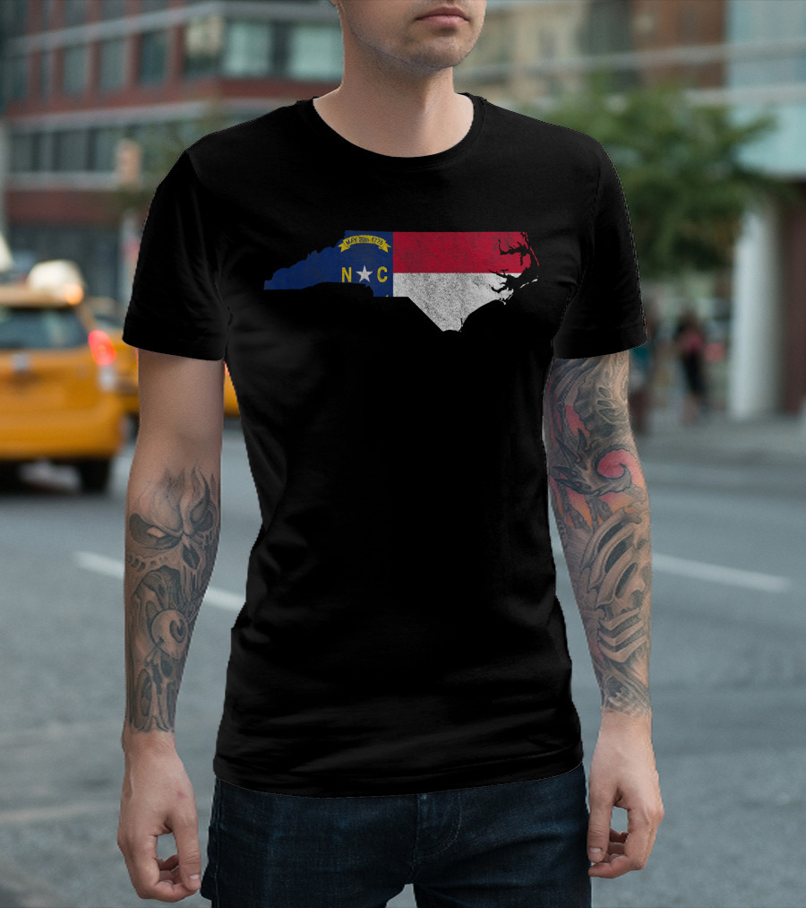 North Carolina NC Flag Vintage State Pride Map T-Shirt