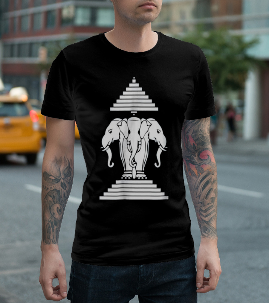Laos 3 Headed Elephant Erawan Airavata Laotia Icon T-Shirt