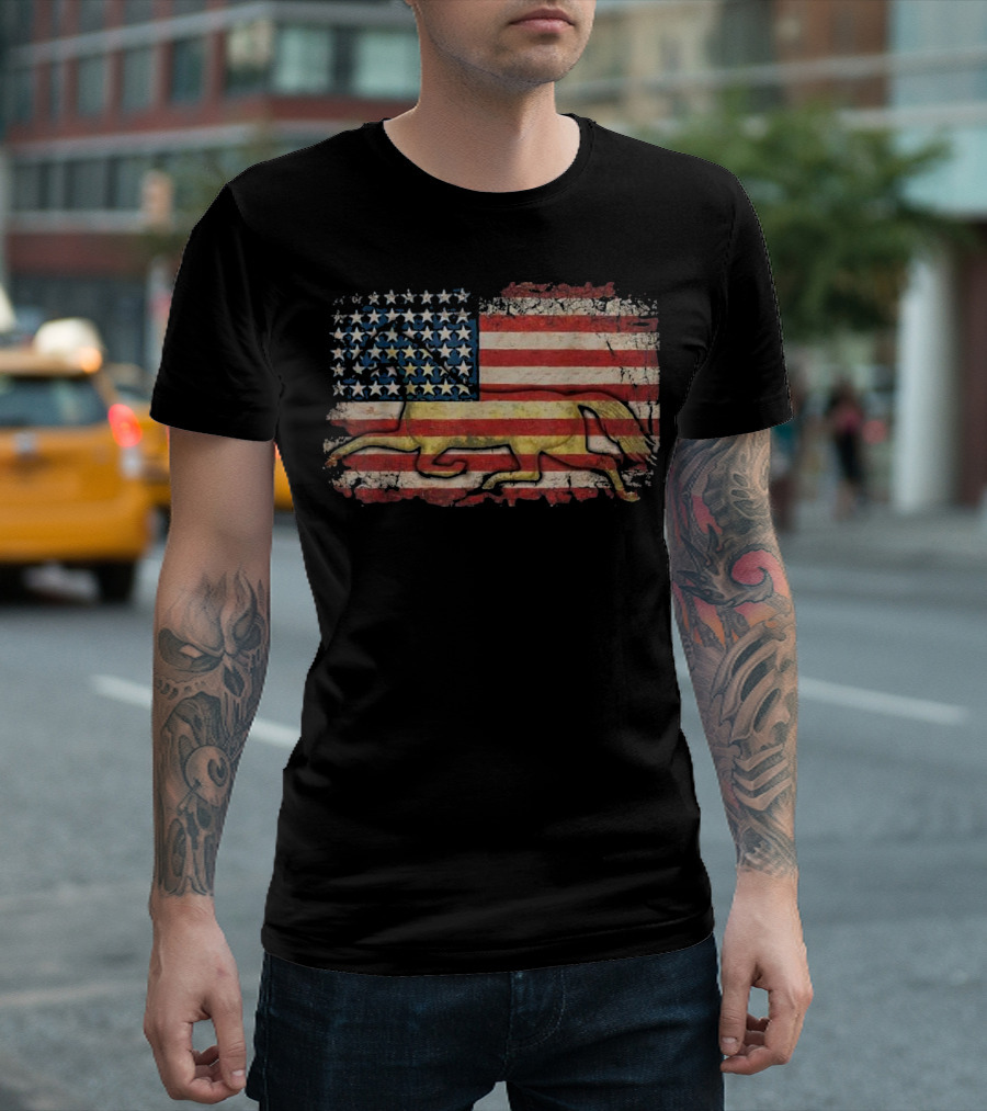 USA Patriotic Horse With American Flag Motif T-Shirt
