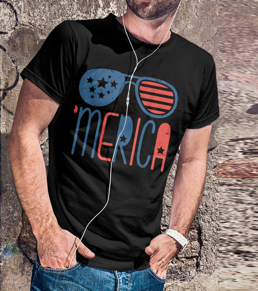 'Merica American Flag Aviators Toddler T-Shirt
