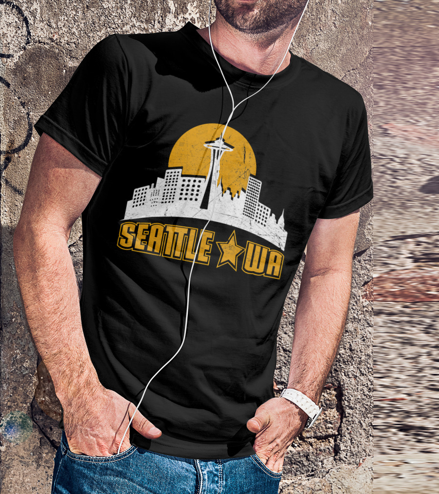 Seattle WA Skyline Space Needle Starburst Skyline T-Shirt