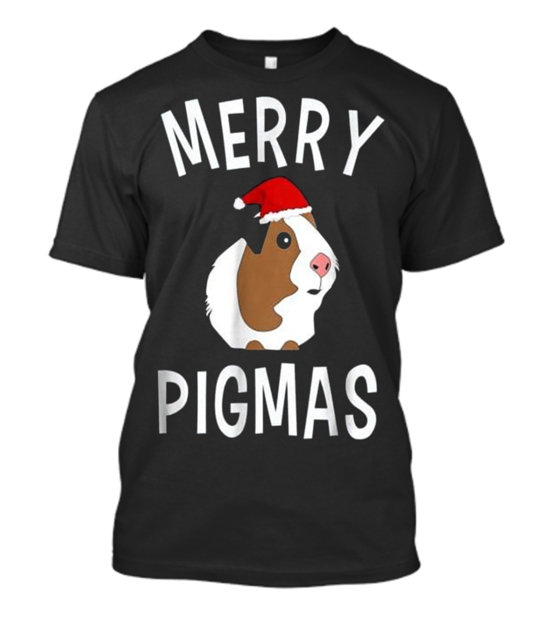 Merry Pigmas - Funny Guinea Pig Christmas Santa Hat T-Shirt