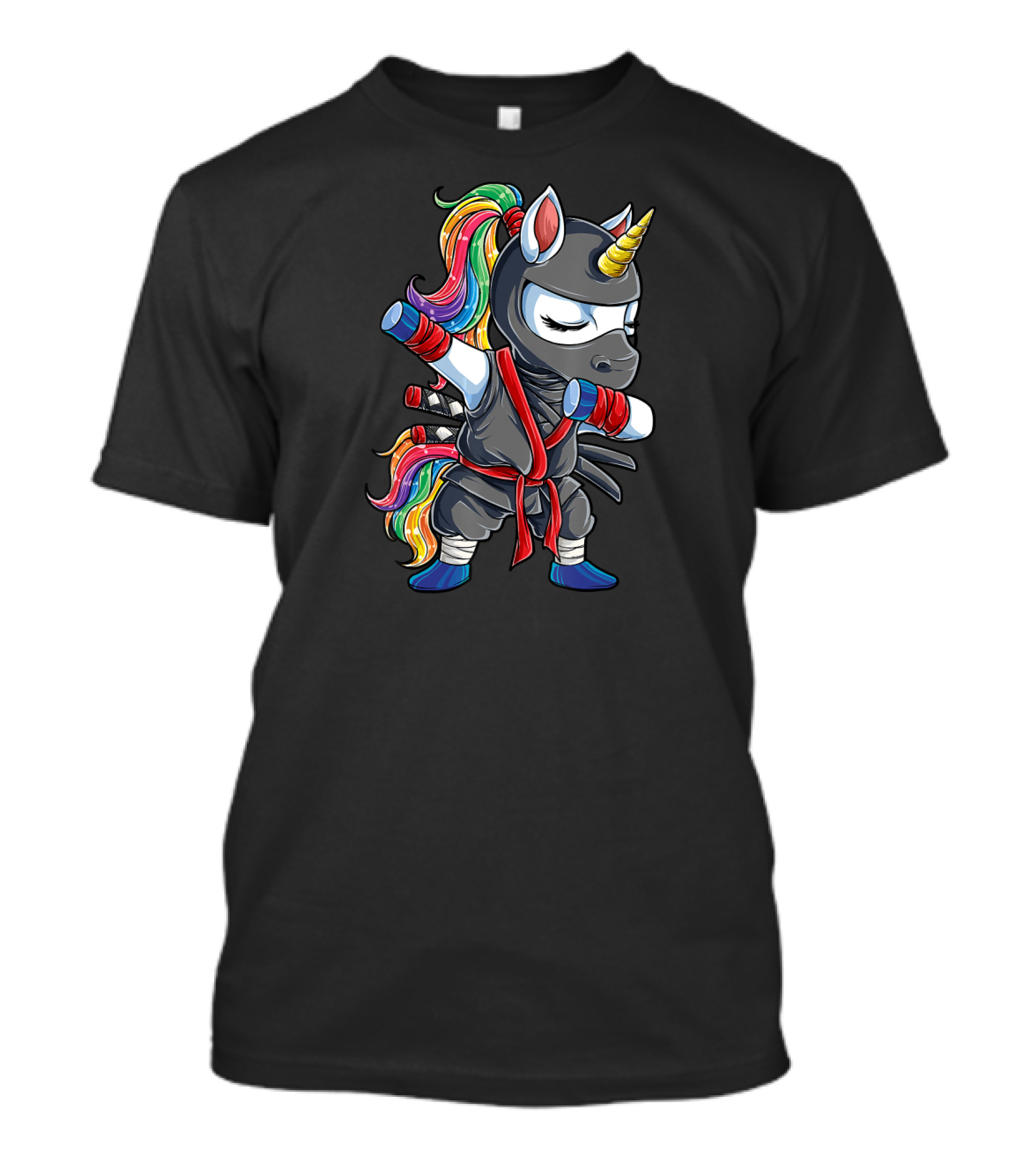 Dabbing Rainbow Ninja Unicorn Girls T-Shirt