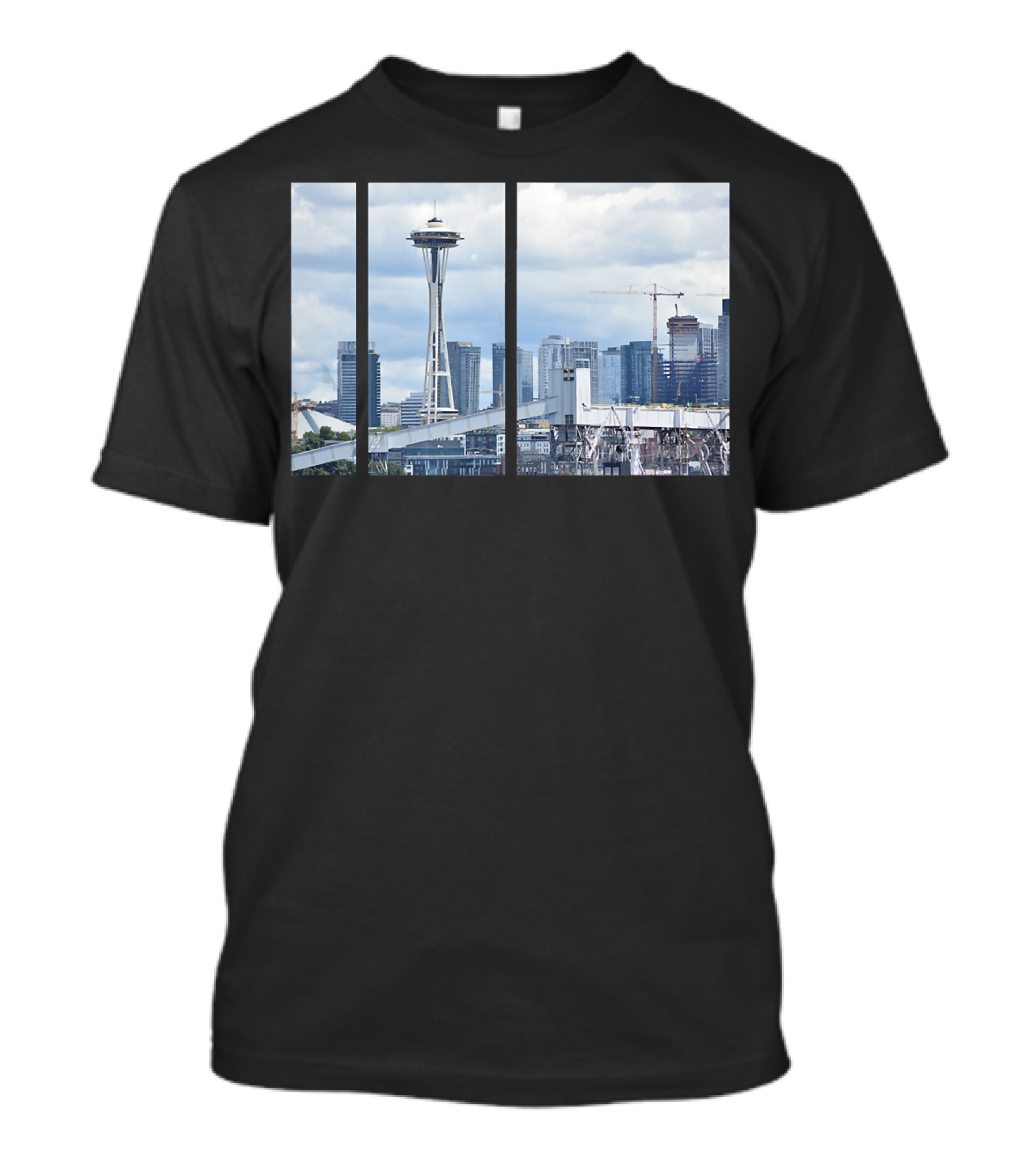 Seattle Space Needle Skyline Modern Photo T-Shirt