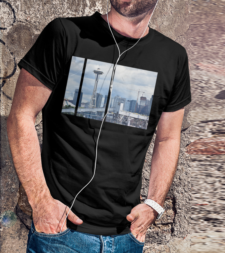 Seattle Space Needle Skyline Modern Photo T-Shirt