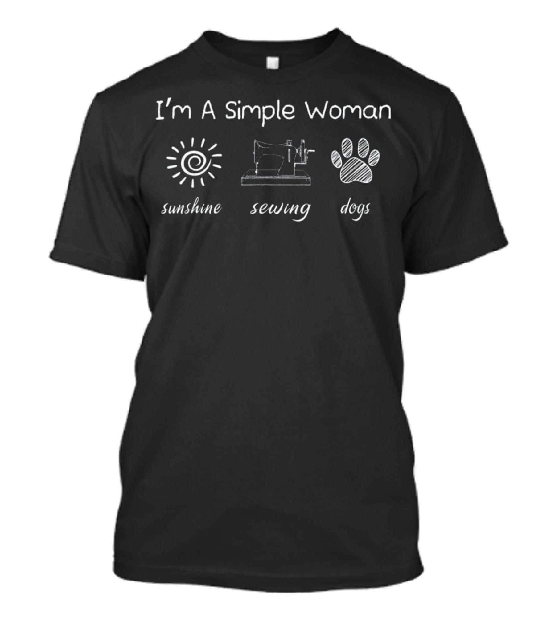 I'm A Simple Woman Sunshine Sewing Dogs T-Shirt