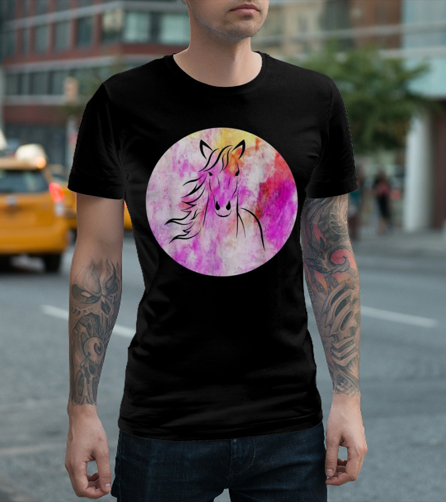 Horse Owner Gifts For Horse Lovers Cool Colorful Watercolor Horse T-Shirt