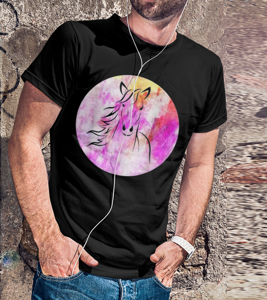 Horse Owner Gifts For Horse Lovers Cool Colorful Watercolor Horse T-Shirt