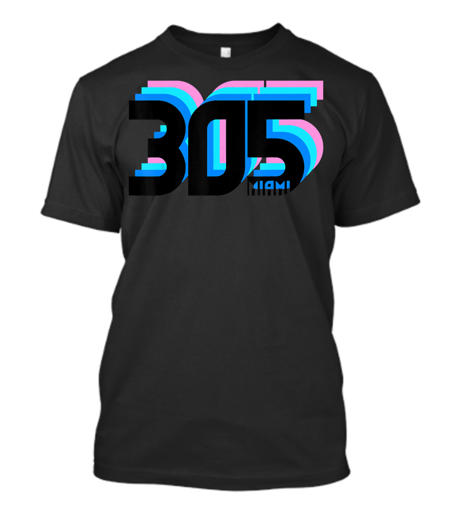 305 Miami Retro Neon T-Shirt