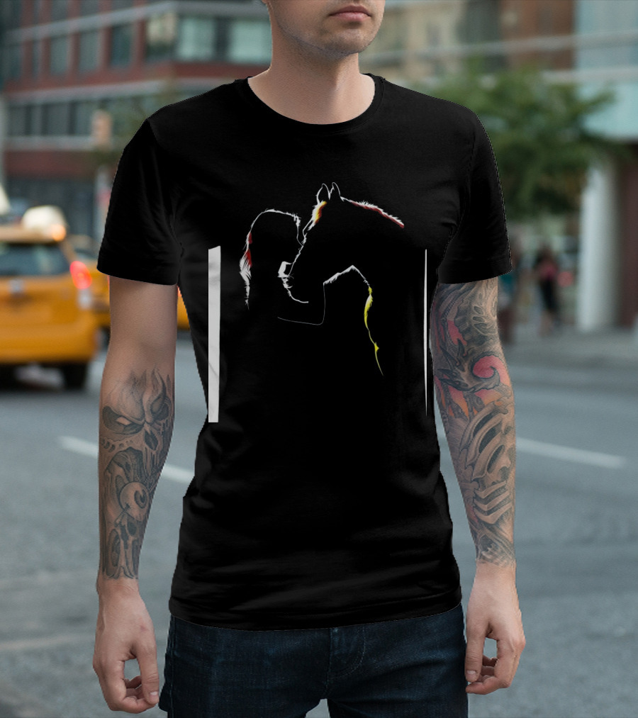 Ladies Equestrian Silhouette with Horse for Perfect Horse Related Gifts T-Shirt