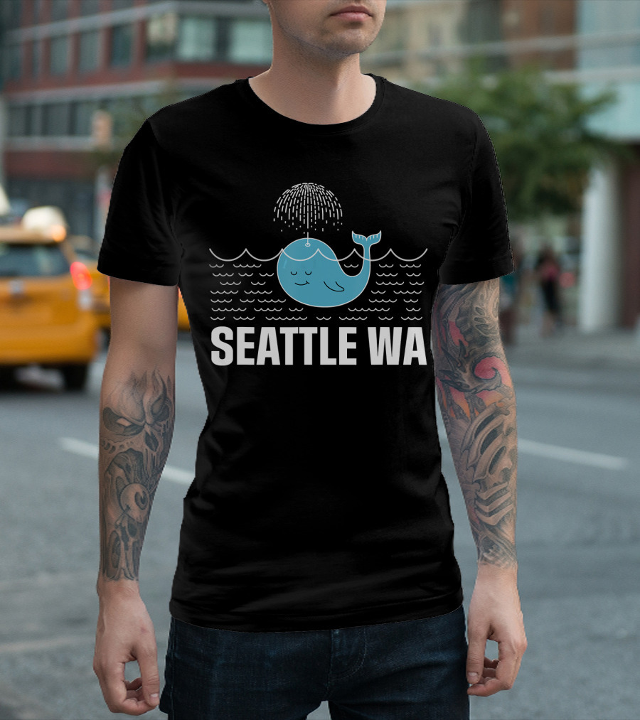 Seattle WA Cute Whale Vacation Travel T-Shirt