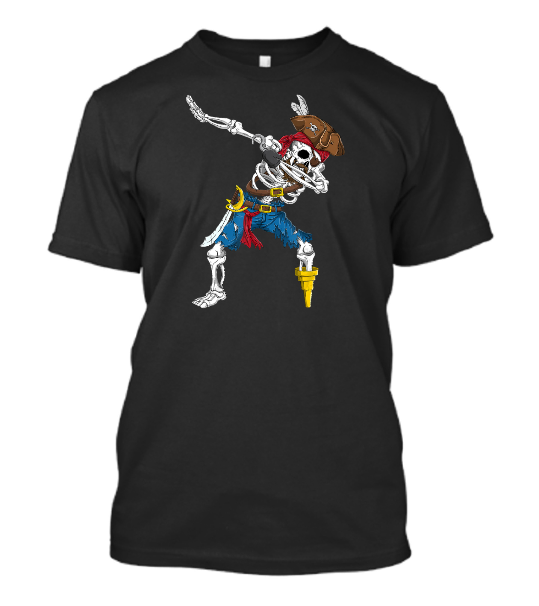 Pirate Skeleton Dabbing Costume Funny Halloween T-Shirt
