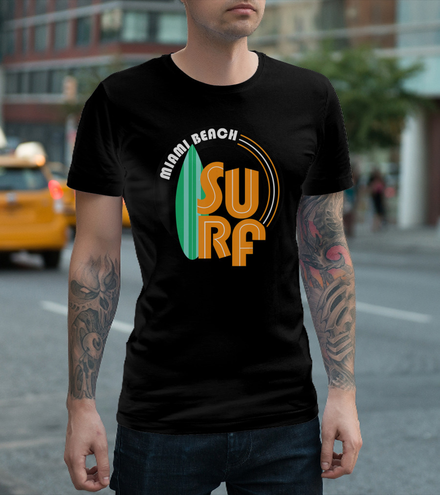 Miami Beach Surf Surfboard T-Shirt