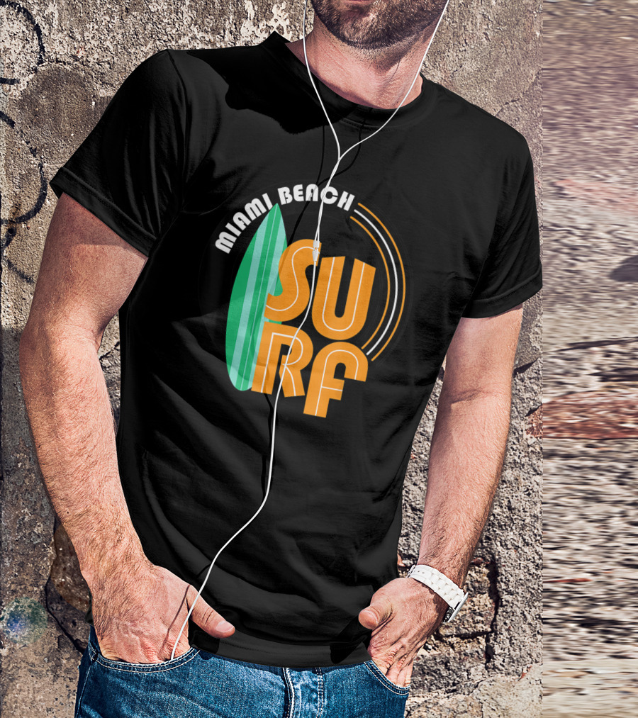 Miami Beach Surf Surfboard T-Shirt