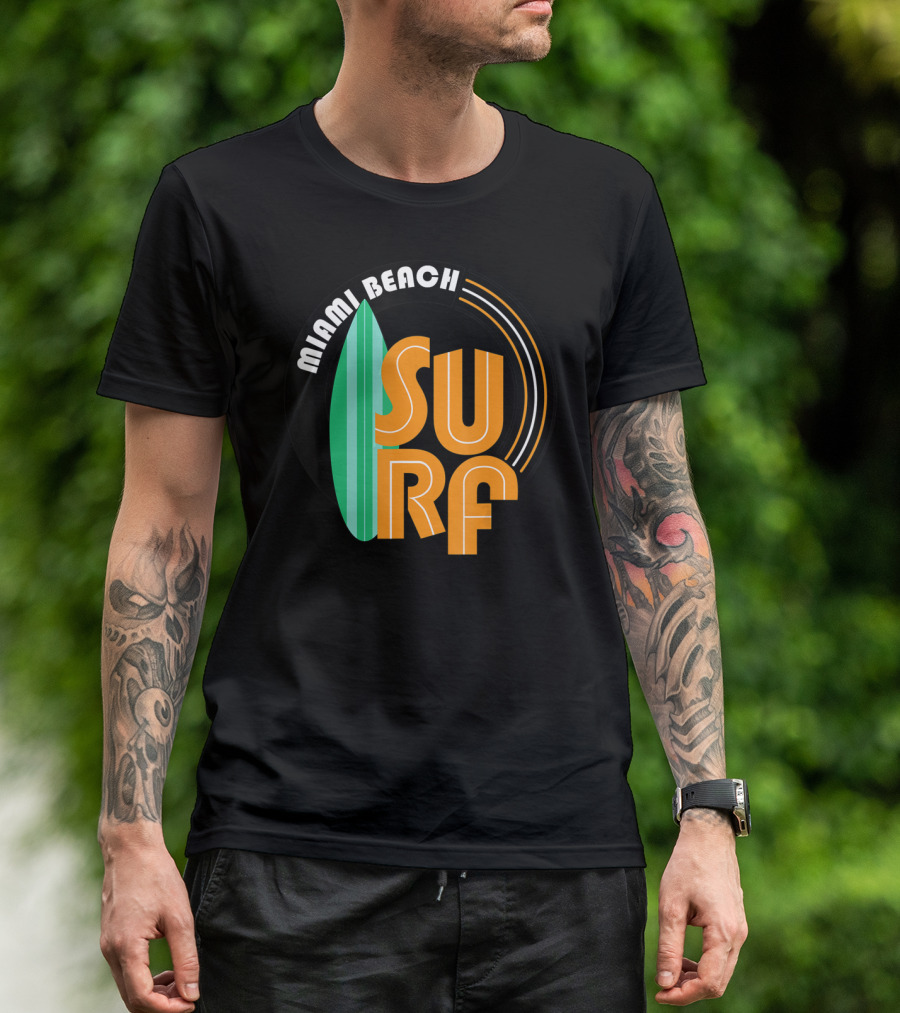 Miami Beach Surf Surfboard T-Shirt