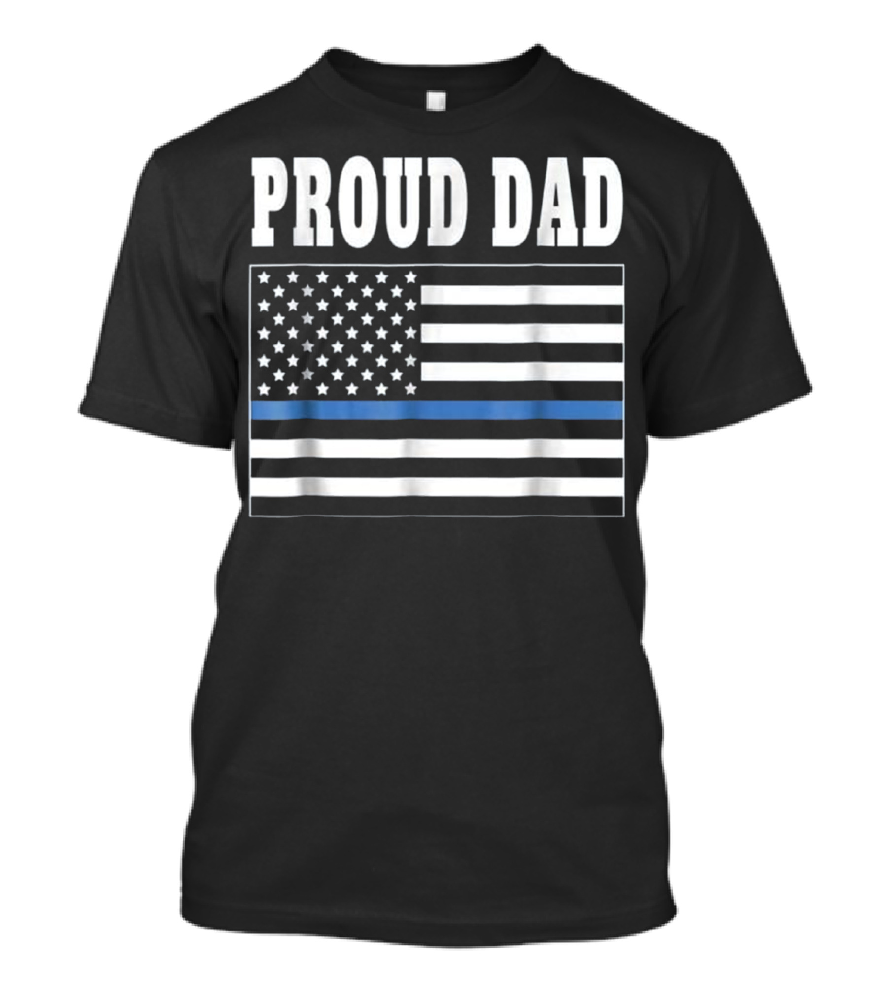 Proud Dad Thin Blue Line Police Officer T-Shirt