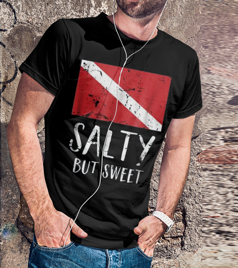 Salty But Sweet Scuba Diving Diver Flag T-Shirt