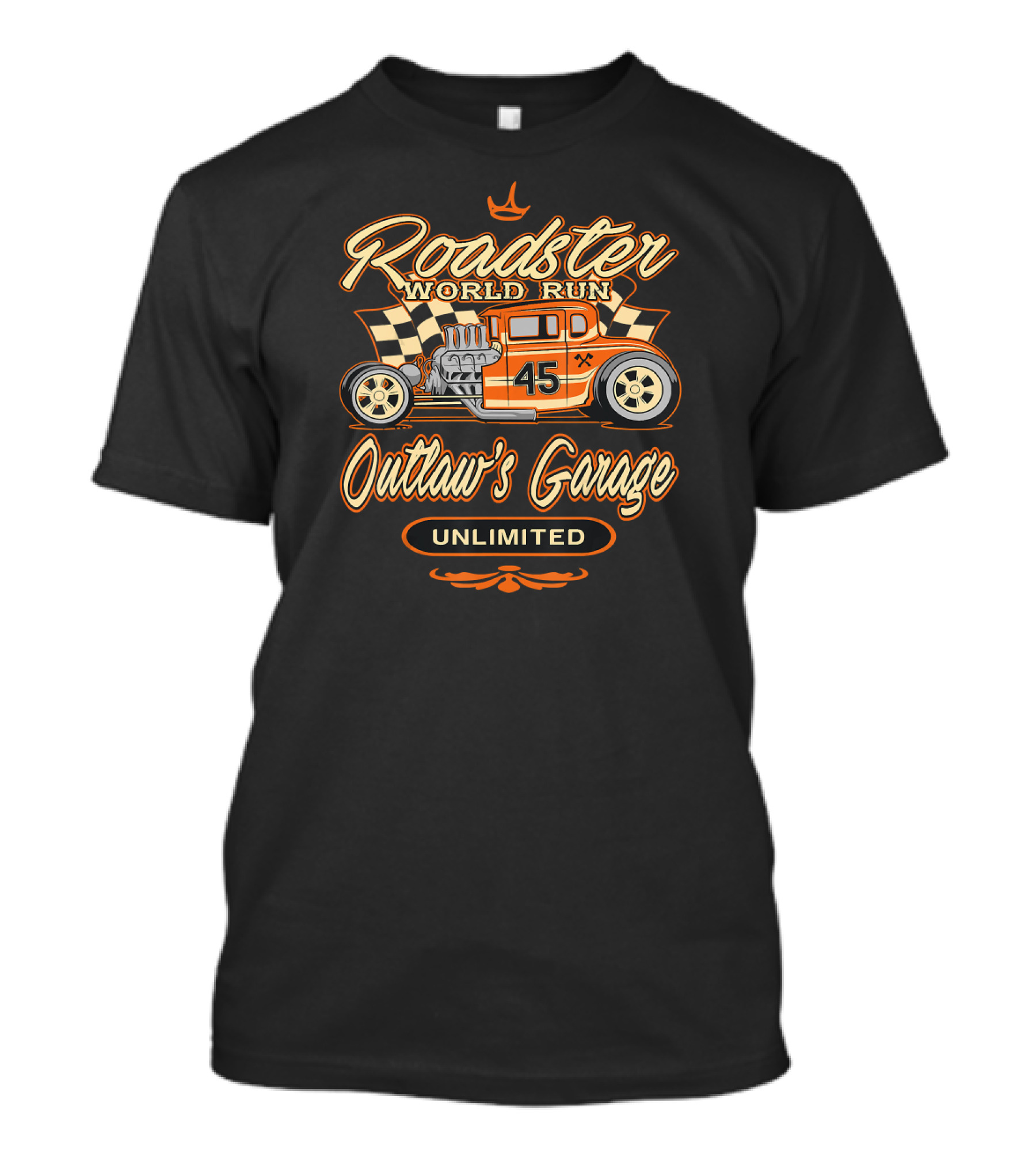 Roadster World Run 45 Outlaw's Garage Unlimited T-Shirt