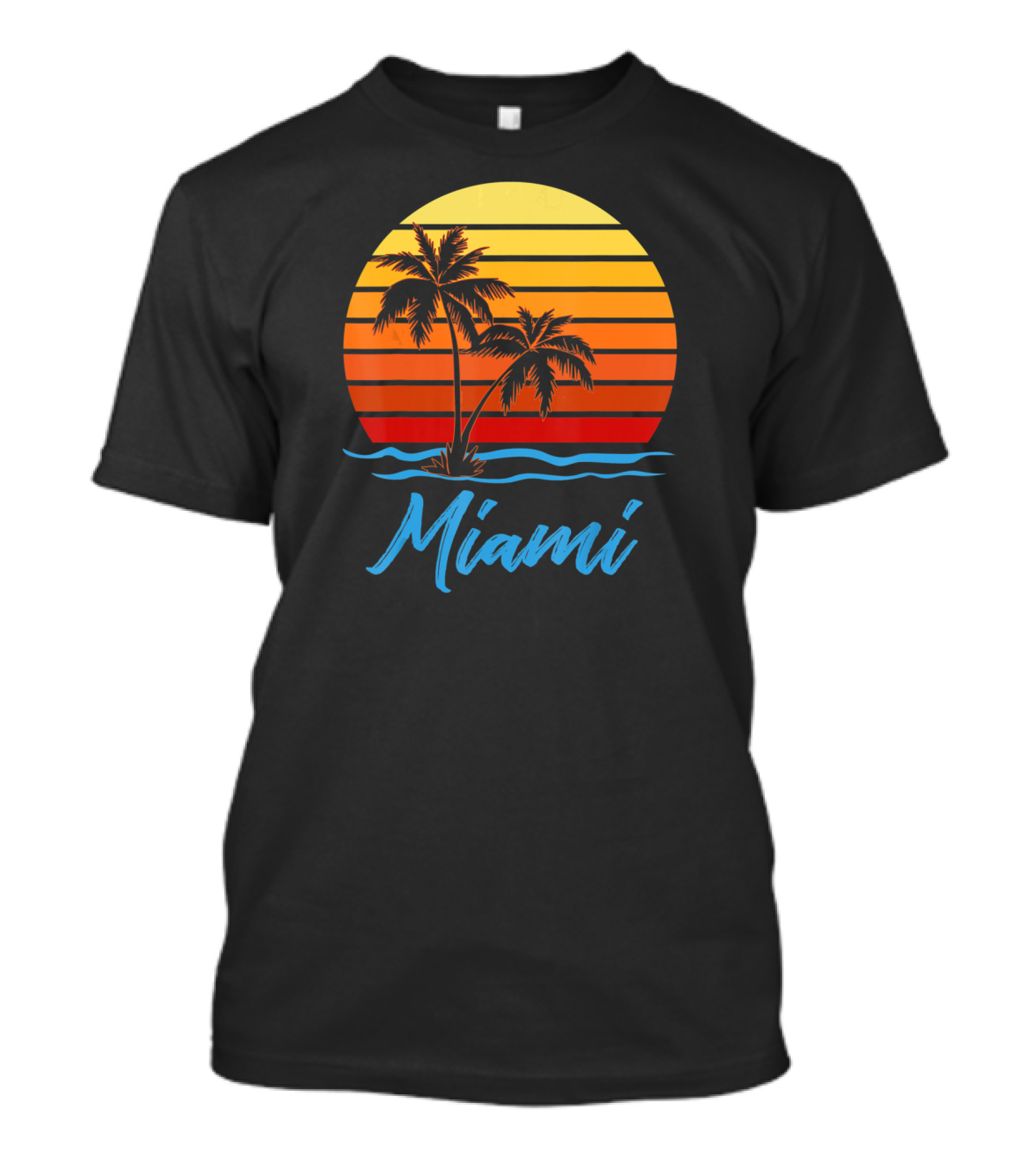 Miami Florida Sunset Palm Trees Beach Sun T-Shirt