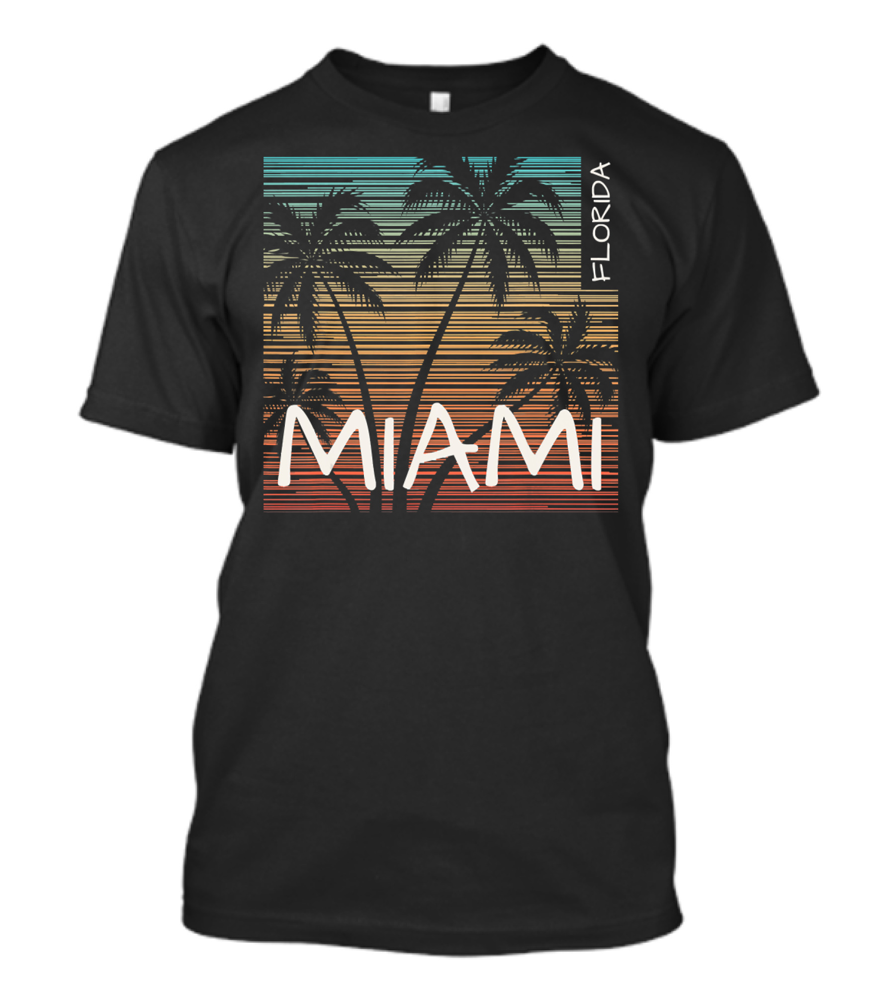 Miami Florida Me Encanta Tropi Sunset Palm Trees T-Shirt