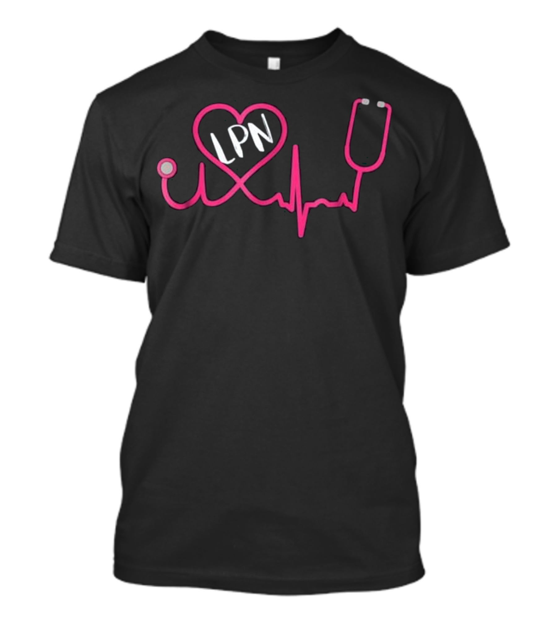Nurse LPN Heart EKG Stethoscope T-Shirt
