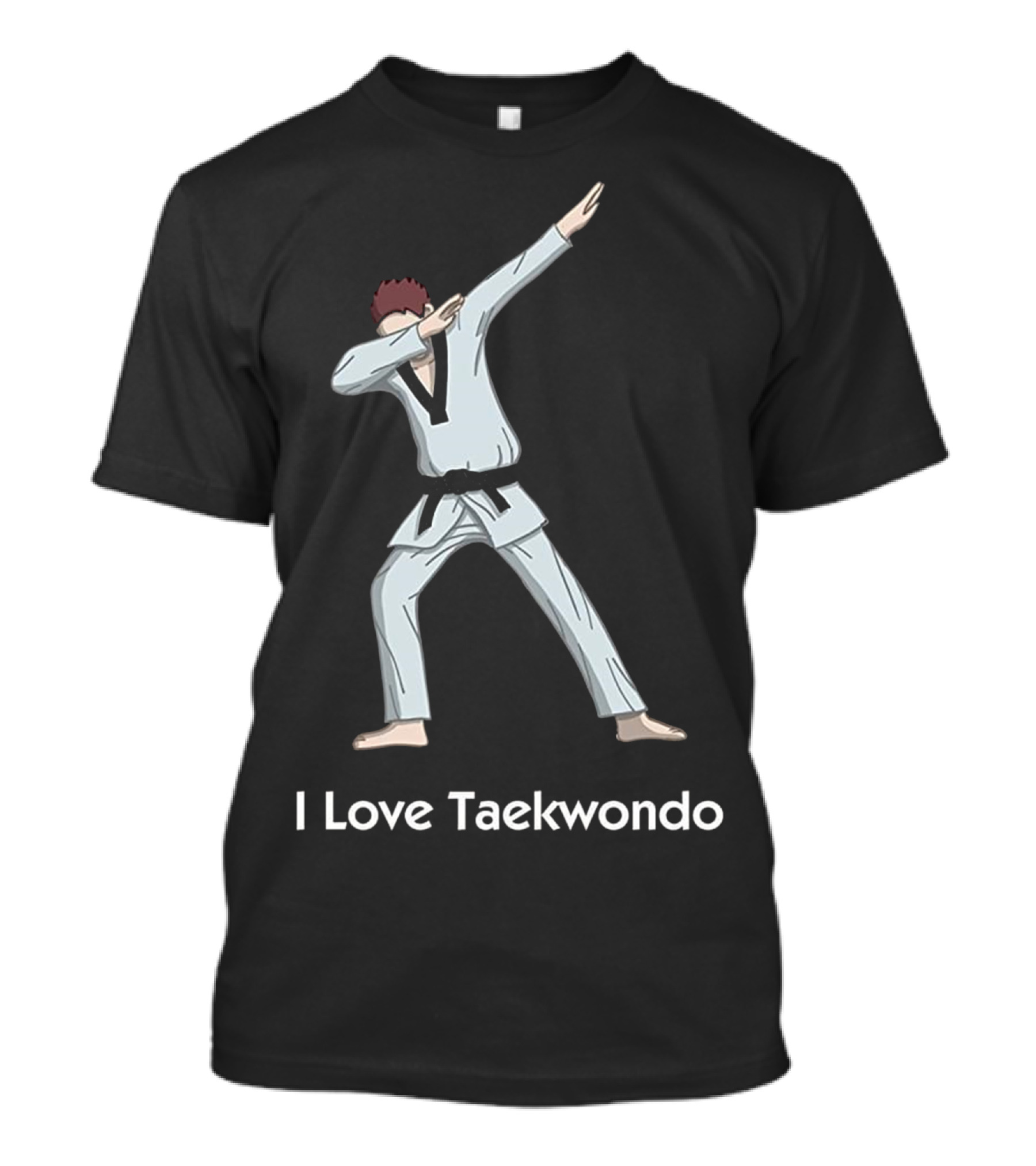 I Love Taekwondo Dabbing Black Belt Spar Wars T-Shirt