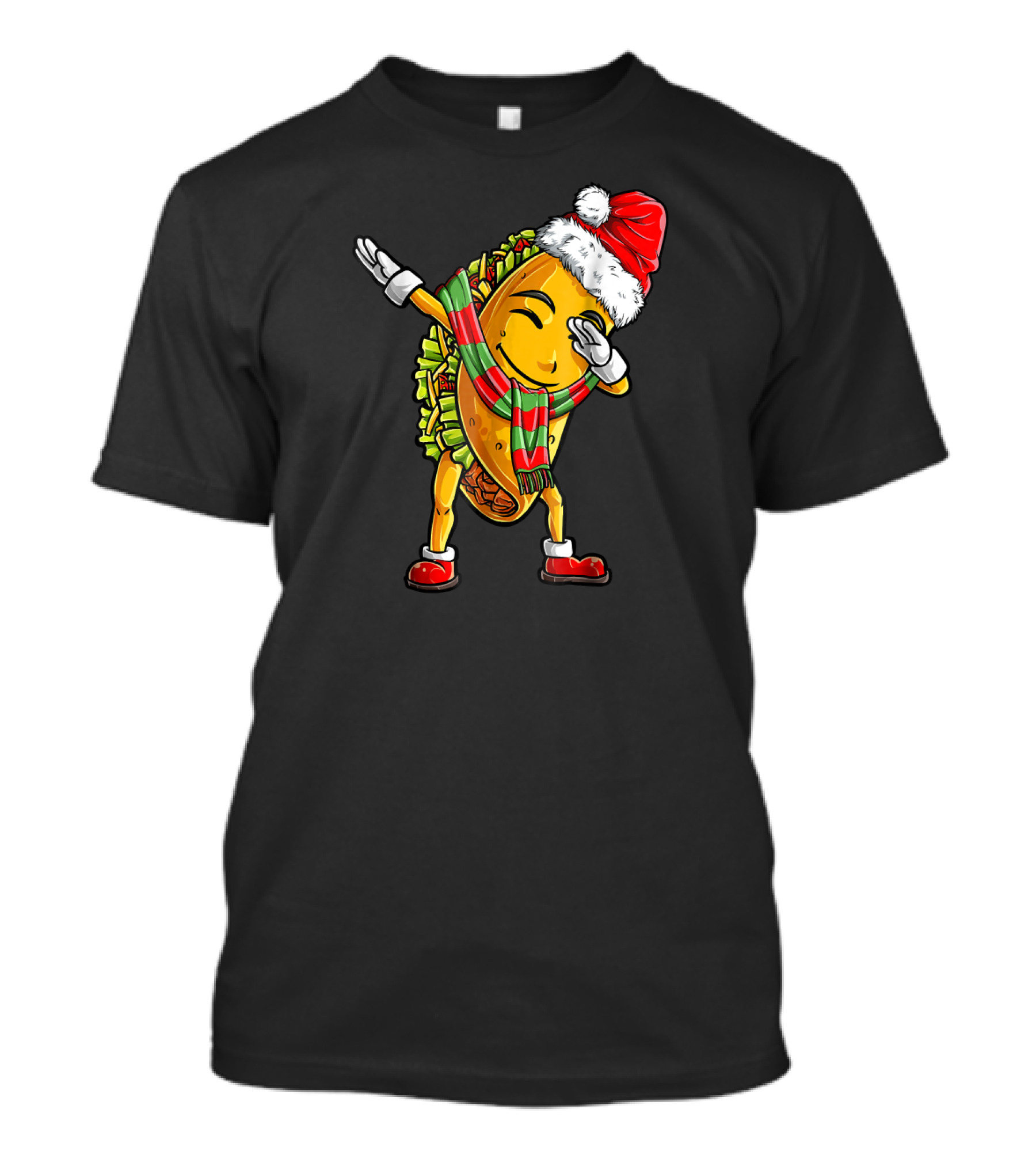 Dabbing Taco Santa Christmas Kids Bowler Hat T-Shirt