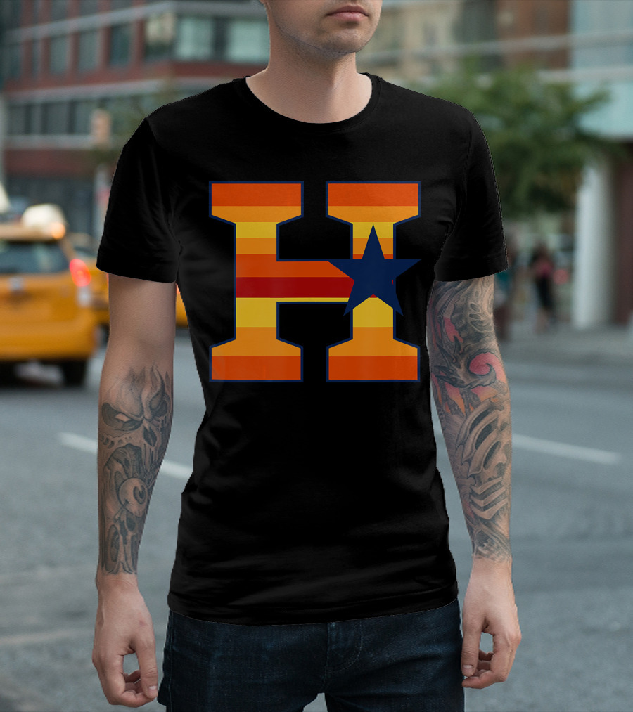 Houston Baseball H Vintage H-Town Crush Star Stripes T-Shirt