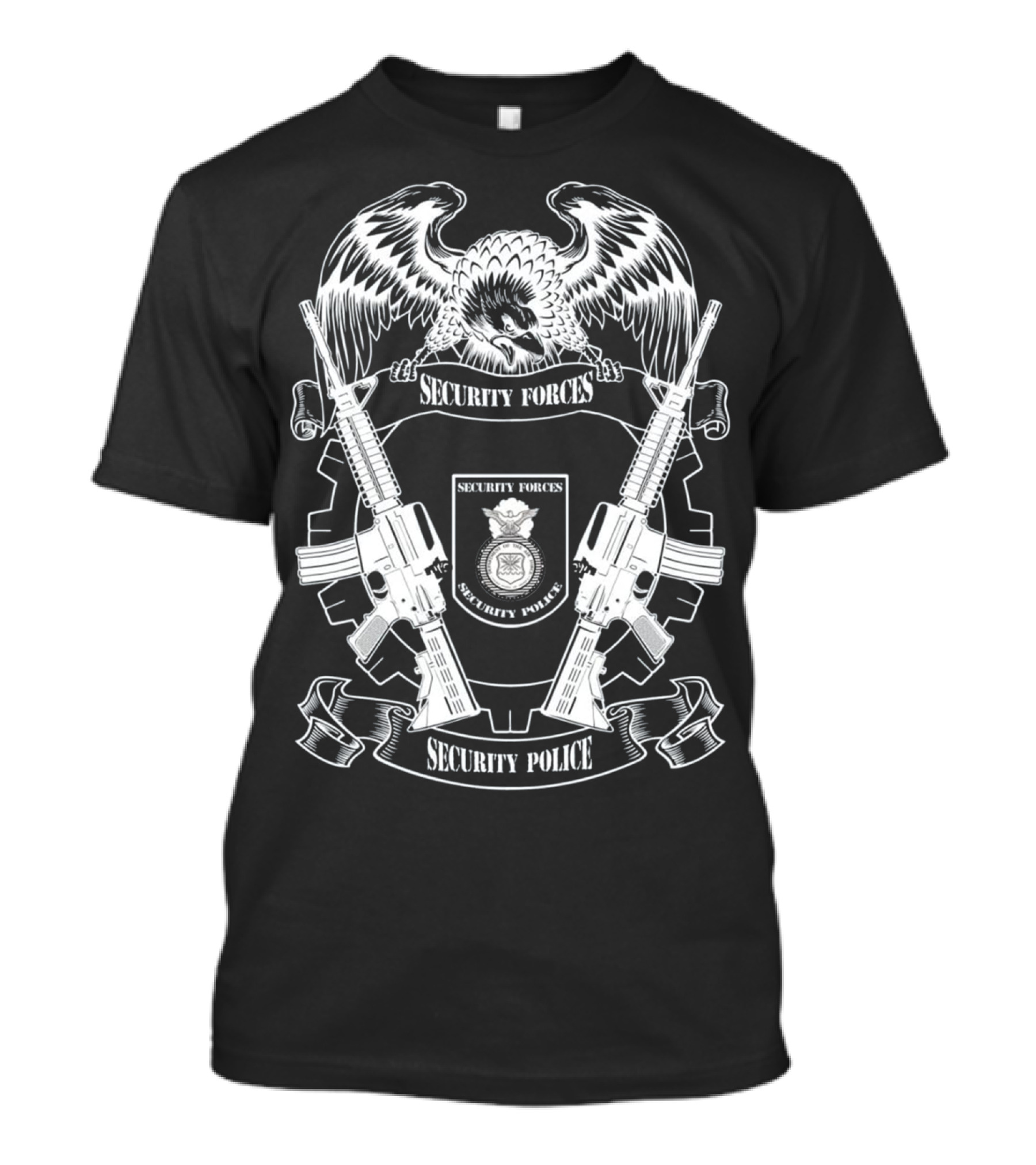 Security Forces Security Police Emblem With Eagle And Rifles Badge T-Shirt