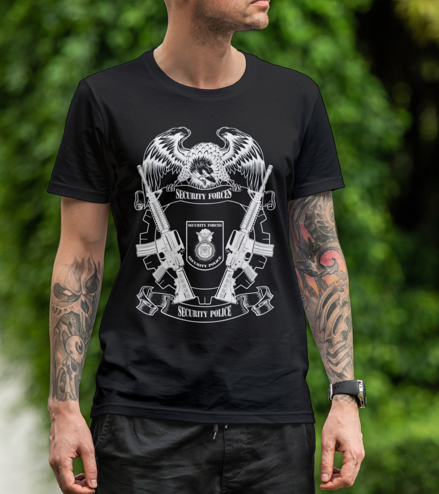 Security Forces Security Police Emblem With Eagle And Rifles Badge T-Shirt