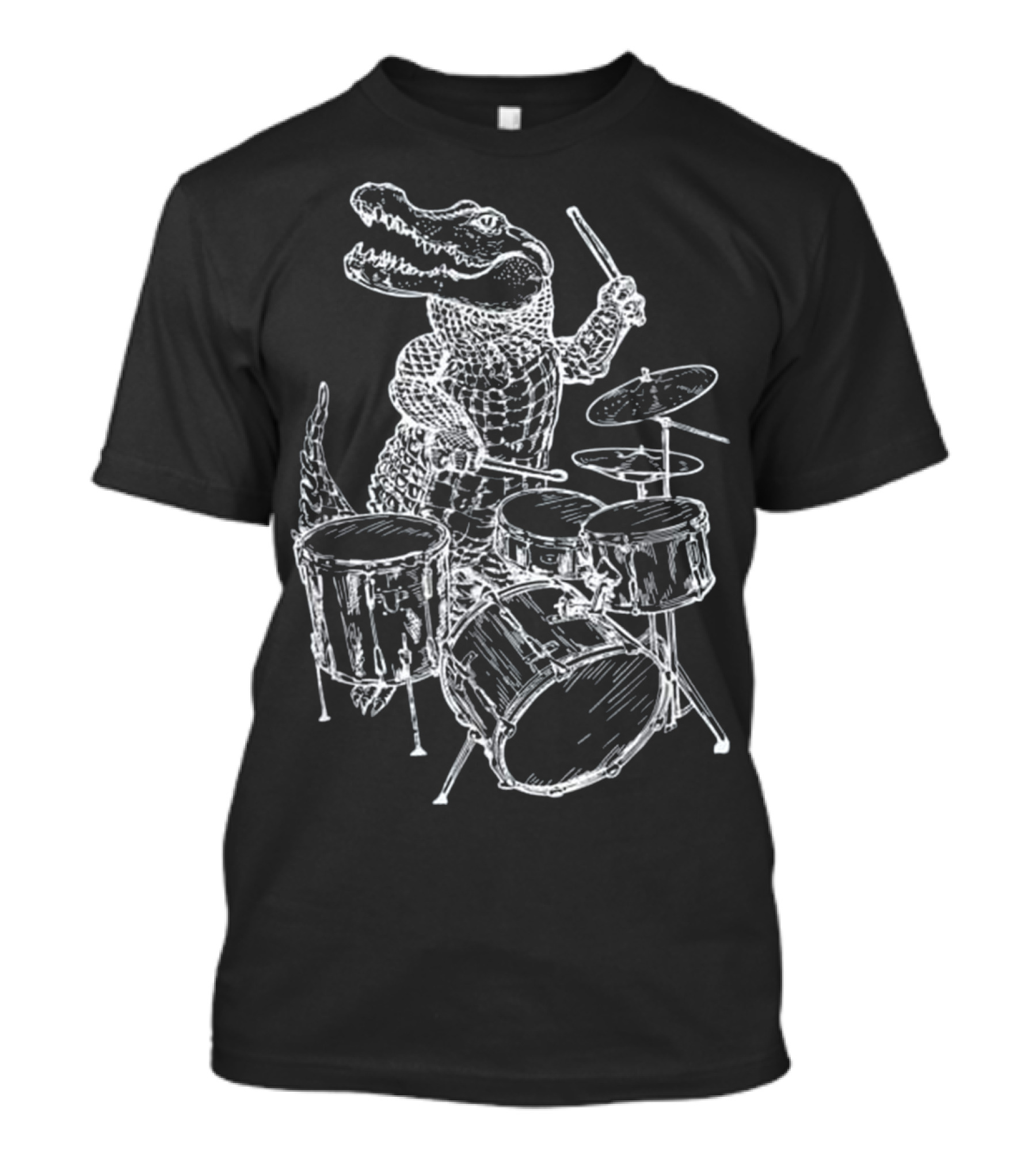 SEEMBO Alligator Playing Drums Drum Set Musician T-Shirt