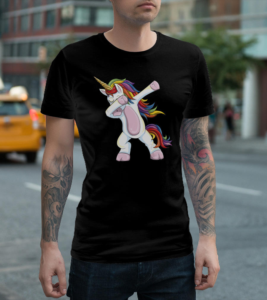 Dabbing Unicorn - Funny Rainbow Dab T T-Shirt