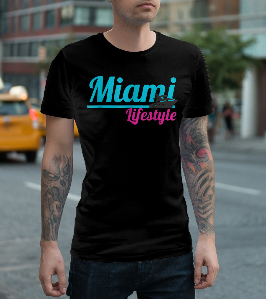Miami Lifestyle Yacht Iconic Coastal Vibes T-Shirt