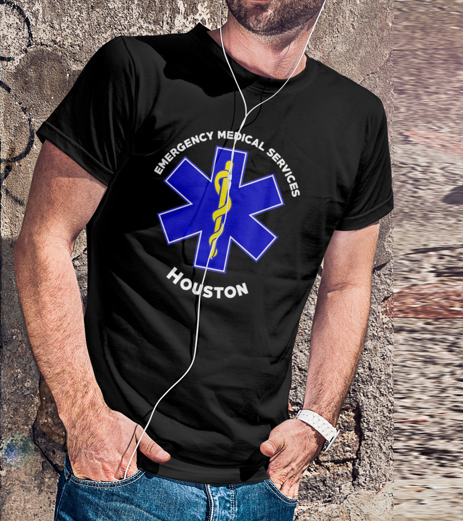 Houston Emergency Medical Services EMS Paramedic EMT Uniform M T-Shirt